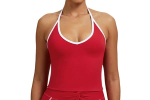 Women's Solid Pattern Tight-Fit Sweat-Wicking Spandex/Nylon Sleeveless Simple Tank Top for Yoga Pilates & Running