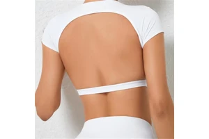 Customized Women's Gym Workout Crop Top Quick-Drying Nylon Active Wear Breathable and Loose Fit Yoga Top