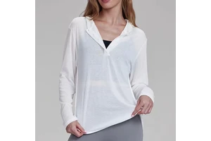 Soft Comfort Yoga Wear Long Sleeves Loose Breathable Sports Women's Autumn Outdoor Hooded Fitness Wear Yoga Tops