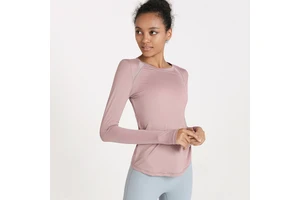 Top Selling Lightweight Long Sleeve Yoga Apparel Mesh Hollow Sweat-Wicking Breathable Sports Gym Fitness Clothing for Autumn