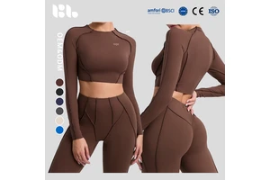 Autumn Winter Tight T-shirt Quick-drying Yoga Clothes Long-sleeved Fitness Top Blouse Outdoor Running Sports Women's