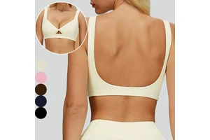New Fashionable Twist Four Way Stretch Open Back Sports Bra Top Fitness Workout Running Yoga Bra