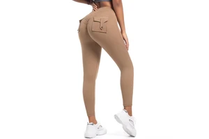 Custom Wholesale Logo Solid Womens Gym Compression Leggings High Elastic Waist Four-Way Stretch Breathable Plus Size Yoga Pants