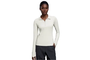 Wholesale Breathable Stand Collar Half Zip Front Logo Gym Sports Jacket Long Sleeve Running Yoga Top for Women