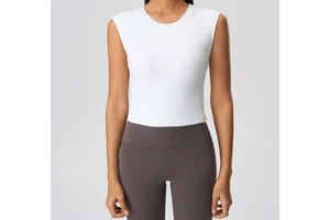 Premium Breathable Four-Way Stretch Sleeveless Tank Top Women's Yoga Tops Quick-Dry Workout Tees Front Logo Summer Activewear