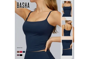 Ladies Nude Brushed Yoga Vest Square Neck Hollow Back Double Strap Sports tank Top Outdoor Running Fitness Top