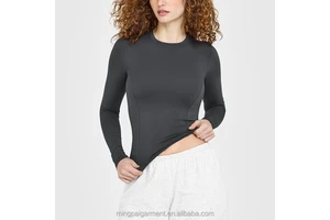 OEM Women Wear Slim Fit Baby Tees Ladies Workout Crop Top Solid Plus Size Sportswear T-shirt Yoga Tops Women's T-shirts