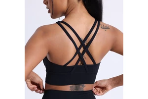 High Quality Women's Gym Clothes Lightweight Print Sportswear Elastic Cross Straps Breathable Sleeveless Yoga Bra Slim Fit