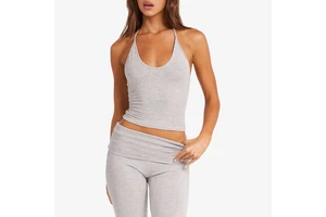 Women's Eco-Friendly Backless Active Tank Top Spandex/Nylon Four-Way Stretch Quick Dry Lightweight Breathable Regular Yoga Top