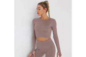 Women Lightweight Solid Sleeveless Seamless Four-Way Stretch Spandex/Nylon High Waist 2-Piece Set Gym Yoga Fitness Workout Top