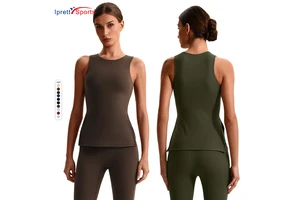 Custom Women Slit Hem Sleeveless Yoga Top Shirt High Quality Sports Fitness Wear Gym Tank Tops Vest for Women