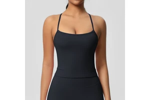 Wholesale Sexy Solid Color Quick Dry Nude Feeling Slim Fit Workout Gym Running Daily Wear Women Yoga Singlet Top