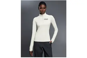 Autumn Stand Collar Slim Fit Half-Zip Long Sleeve Yoga Top Lightweight Breathable Fitness T-Shirt for Running Sports