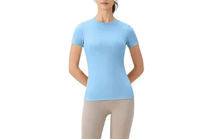 Customized Best Selling Summer Outdoor Running T-shirt Women's Full Sleeve Compression Quick-Drying Plus Size Solid Crew Neck