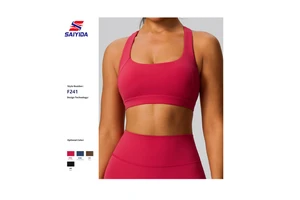 Cloud Sense I-Word Women's Sports Vest with Logo High Strength Seamless Yoga Bra for Outdoor Running Shockproof Sports Underwear
