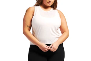 Wholesale Plus Size Women's High Performance Gym Tank Top with Lace Button Tassel-Quick Dry Breathable Spandex/Polyester