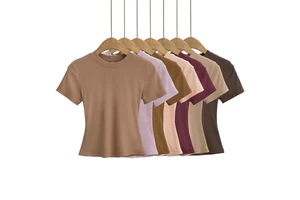 2024 Summer New Slim-fit Women's Base Shirt Tight Short Sleeve Round Neck Thin Solid Color Top T-shirt