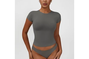 Nude Short-Sleeved High-Elasticity Yoga Fitness Casual Tight Fit Top