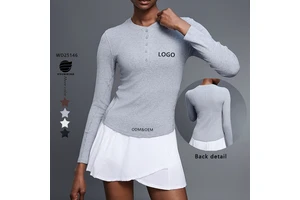 Xsunwing Women's Casual Long Sleeve Gymwear Top Comfortable Yoga Fitness Running Cycling Gear Four-Way Stretch T-Shirts WD25146