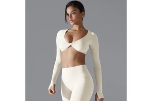 New Women Deep V-neck Slim-fit Breathable For Sets Navel-exposed Outdoor Yoga Short Top
