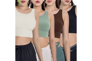 Women's High-Waist Sports Bra & Crop Top Halter Yoga Backless Gym Workout Spandex 4 Colors Short Sleeves Summer Styles