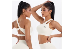 2025 New Sportswear Activewear Top Backless Yoga Gym Fitness Workout Single Strap Sports Bra for Women