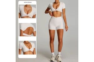 Quick-drying Backless Sports Fitness Yoga Wear Soft Sexy Fashionable Women's Sports T-shirt Outdoor Running Fitness Sports Top