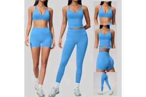 Seamless Cross Back Yoga Set High Waist Butt Lift Leggings Women Gym Running Fitness Outfits