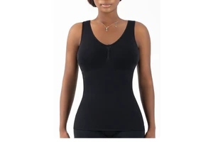 Women's Breathable Lightweight Seamless Ribbed V-Neck Tank Top High Elastic Sleeveless Yoga Slim Fit Tummy Control Quick Dry