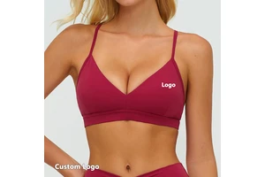 Factory Wholesale Yoga Bra, Cross V-neck Fashionable Back Sports Underwear, Fitness Running Sports Bra