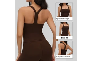 Yoga Top Vest Removable Chest Pad Halter Strap Beauty Back Spandex/Nylon Tight-fitting Fitness Wear Running Outer Wear