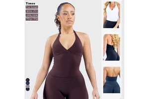 2026 Fashion New Arrival Halter Neck Sports Casual Top High Stretch V Neck Breathable Cool Feeling Women's Yoga tank Top