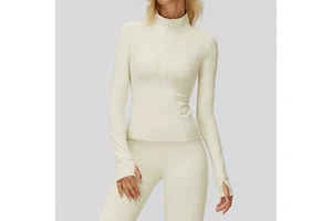 Customized Breathable Yoga Top Long Sleeves Personalized Slimming Style Design Women Sexy Stylish Sweat-Wicking Four-Way Stretch
