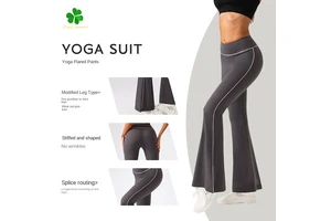 Women's High Waist Full Length Micro-Yoga Pants Elastic Waist Closure Solid Outdoor Horn Fitness Sports Plus Size Wholesale Run