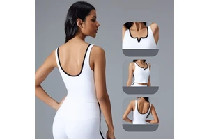 Women Yoga Crop Top with Removable Pads Seamless Breathable Quick Dry FourWay Stretch Gym Workout Sports Bra Small V-neck design