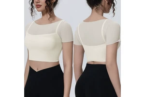 New Style Women's Lightweight Breathable Quick Dry Sweat Wicking Sports Short Sleeve Top Seamless Gym Fitness Yoga T-shirt