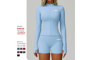 Custom High Quality Zipper Tight Running Sports Top Breathable Fitness Coat Women Training Quick-Drying Long-Sleeved Yoga Jacket