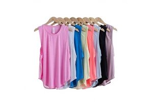 Women's Lightweight Breathable Quick Dry Solid Yoga Top Cross-Border Sleeveless Sports T-Shirt Casual Blouse Mesh Design Loose
