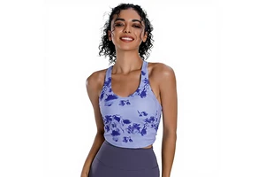 363 Sweat-Wicking Spandex/Nylon Yoga Suit Vest Tight-Fitting Solid Pattern Chest Pad Women Seamless Sports Back Underwear Front