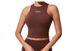 RUIQUWIN Women's Casual Sports Vest Breathable OEM Yoga Top with Striped Sleeves Yoga Wear for Women