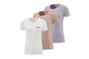 OEM Bulk Wholesale Women's Active Tops Four-way Stretch Fitness Running Sporty Style Black Spandex Nylon Breathable Adults