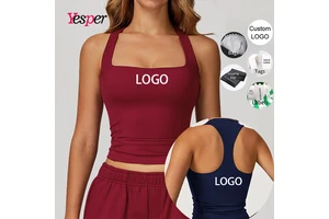 Seamless Racerback Yoga Tank Top for Women Tight Fit Sports Vest for Running Gym Outdoor Workouts