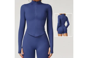 Autumn and Winter New Style Stand Collar Zipper Long Sleeve Yoga Jacket Women Tight Quick-drying Yoga Clothes