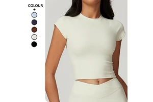High Impact Gym Sports Tops Elasticity Fitness Short Sleeved Sports Running T-shirt Women's Tight Fitting Quick Drying Yoga Wear