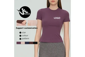 OEM Custom Quick-Dry Breathable Spring Sportswear Workout Top Women Outdoor Yoga Sports T-shirt for Women