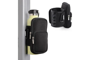 Custom Logo Non-slip Neoprene Magnetic Water Bottle Pouch Zipper Phone Pocket Magnetic Gym Bag For Sport Fitness Workout