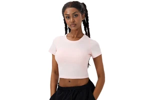 Women's High-End Fitness Yoga Top Pure Short T-Shirt for Spring Autumn Summer-Cross-Border Foreign Trade
