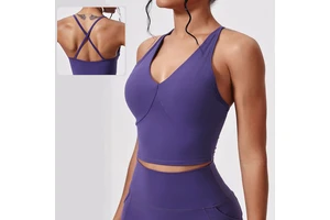 Custom Women Quick Dry V Neck Breathable Sleeveless Vest Outdoor Fitness Gym Women Yoga Tank Top
