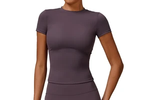 Outdoor Wear Tight Short Sleeves Gym Slim Sports Running Comfortable Woman Sport Tops Fitness Yoga Clothes