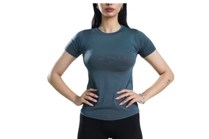 Women Slim Fit Short Sleeve Crew Neck T-Shirt Stretch Gym Fitness Running Yoga Top Breathable Quick Dry Lightweight Eco-Friendly